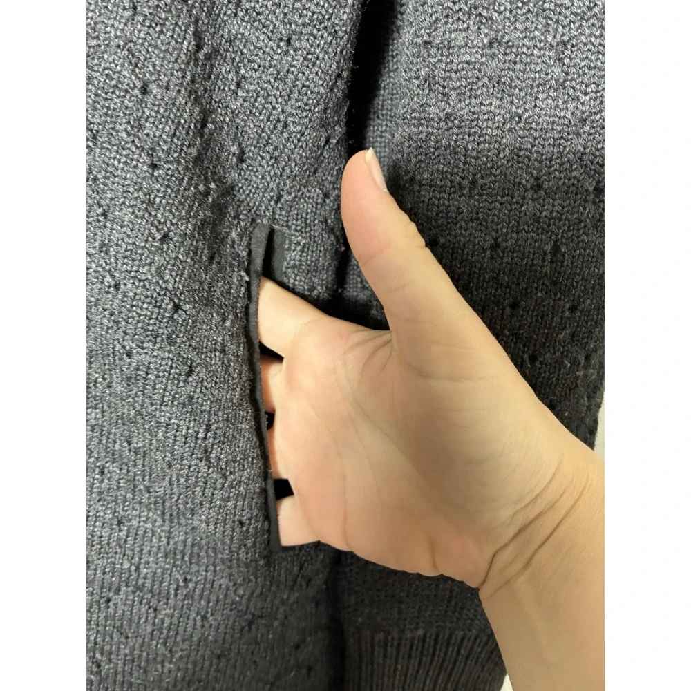 Lululemon Cardi All‎ Day Knit Cardigan Small Gray Long Line 100% Merino Wool